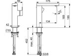 Hansa Hansastela Mitigeur De Lavabo, Sans Garniture DéCoulement, Saillie 134 Mm, 57142273, 57142273