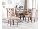 Set Di 4 Sedie Da Pranzo Flieks, Sedie Da Cucina Con Schienale Alto E Gambe In Legno Massiccio, Sedia Da Soggiorno In Velluto Sedia Da Pranzo Imbottita, Beige