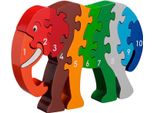 Elefante Puzzle In Legno Lanka Kade - Giocattolo Educativo Per Imparare A Contare Da 1 A 10