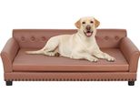 Wisfor Divano Per Cani Con Schienale, Cuccia Per Cani In Pelle, Divano Per Animali Con Piedini Rialzati, Divano Per Gatti Xl: 120 X 78 X 40 Cm