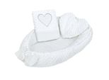 Nido Con Cuscino E Coperta New Baby Di Minky Heart Bianco