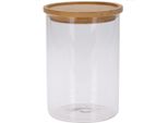 Contenitore Per Alimenti Excellent Houseware, Vetro/Bambù, 12,5X17,5 Cm, Trasparente/Marrone