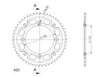 Supersprox Stealth-Kettenrad 420 - 49Z (Rot) RST-209:49-RED|ID 110.0 Lk 130.0 4-Loch