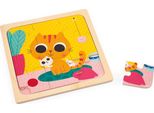 Janod Puzzle Di Legno Del Gatto Peanut - Giocattolo Educativo In Legno