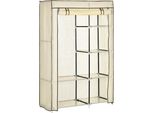 Homcom Armadio Armadio In Tessuto Con 2 Appendiabiti, 6 Scomparti, Armadio Pieghevole In Pile, Armadio Pieghevole Per Camera Da Letto, Corridoio, Crema, 103 X 43 X 162,5 Cm