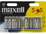 Maxell Alkaline Batterie "5+5"", Mignon Aa, 10Er Blister"