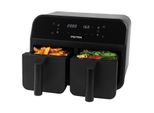 Friggitrice Ad Aria Calda Petra Dual 2 Cestelli Antiaderenti Xxl 7,4 L 2400 W Nero