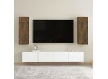 The Living Store Mobili Tv 2 Pz. Rovere Fumé 30,5X30X90 Cm Materiale A Base Di Legno