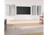 The Living Store Mobile Tv 4 Pezzi Grigio Sonoma 30,5X30X90 Cm Materiale Ligneo