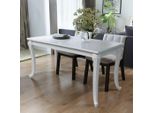 Tavolo Da Pranzo The Living Store 116 X 66 X 76 Cm Bianco Lucido