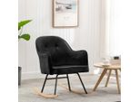 The Living Store Sedia A Dondolo In Velluto Nero