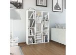 The Living Store Divisorio/Libreria Bianco 100X24X140 Cm Materiale A Base Di Legno