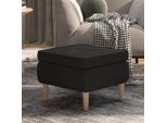 The Living Store Sgabello Con Gambe In Legno Tessuto Nero