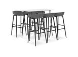 The Living Store Set Da Bar 7 Pezzi Bianco E Grigio