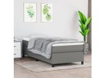 The Living Store Struttura Letto Grigio Scuro 90X190 Cm In Tessuto
