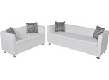 The Living Store Set Di Divani In Ecopelle 3 Posti + 2 Posti Bianco
