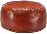 The Living Store Pouf Marrone Chiaro 60 X 30 Cm Vera Pelle Di Capra