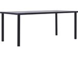 The Living Store Tavolo Da Pranzo Nero E Grigio Cemento 200 X 100 X 75 Cm Mdf