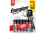 Energizer Energizer Max Alkaline Aaa X6