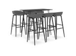 The Living Store Set Da Bar 7 Pezzi Nero E Grigio