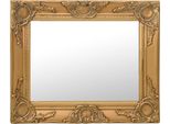 The Living Store Specchio Da Parete In Stile Barocco 50X40 Cm Golden