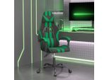 The Living Store Sedia Da Gioco Girevole In Ecopelle Nera E Verde