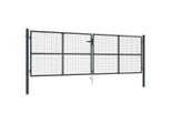 The Living Store Cancello Da Giardino In Rete Acciaio Zincato 400 X 175 Cm Grigio