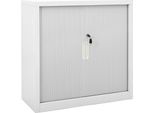 The Living Store Armadio Ad Ante Scorrevoli Grigio 90X40X90 Cm In Acciaio