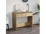 The Living Store Tavolo Consolle Rovere Sonoma 89X41X76,5 Cm Materiale In Legno
