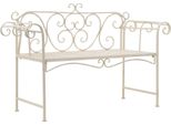 The Living Store Panca Da Giardino 132 Cm In Metallo Bianco Antico