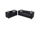 The Living Store Set Di Divani In Ecopelle 3 Posti E 2 Posti Nero