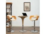 The Living Store Sgabello Da Bar 2 Pz. Legno Curvo Crema E Similcuoio