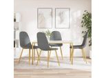 The Living Store Sedie Da Pranzo 4 Pz. Velluto Grigio Chiaro