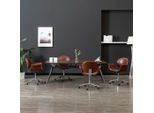 The Living Store Sedie Da Pranzo Girevoli 4 Pz. Ecopelle Marrone