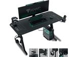 SENSE7 Cybernetic | Tavolo Per Computer Tavolo Da Gioco Scrivania | Grande Piano D'appoggio 140 X 60 Cm | Portabicchieri | Portacuffie | Organizzatore Di Cavi