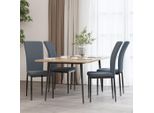 The Living Store Sedie Da Pranzo 4 Pezzi. Velluto Grigio Scuro