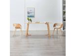 The Living Store Sedie Da Pranzo 2 Pz. Legno Curvo Crema E Similcuoio