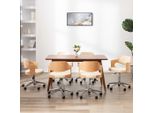 The Living Store Sedie Da Pranzo Girevoli 6 Pz. Legno Curvo Crema E Similcuoio