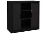 The Living Store Armadio Ad Ante Scorrevoli Nero 90X40X90 Cm In Acciaio