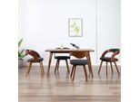 The Living Store Sedie Da Pranzo 4 Pz. Legno Curvo E Tessuto Grigio Scuro