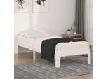 The Living Store Letto In Legno Massiccio Bianco 75X190 Cm