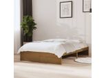 The Living Store Letto In Legno Massiccio Marrone Miele 120X190 Cm