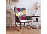 The Living Store Sedia A Dondolo Tessuto Patchwork