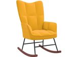The Living Store Sedia A Dondolo In Velluto Giallo Senape