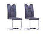 The Living Store Sedia A Sbalzo 2 Pezzi. Look Scamosciato Grigio