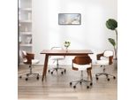 The Living Store Sedie Da Pranzo Girevoli 4 Pz. Legno Curvo Bianco E Similcuoio