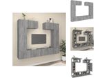 Vidaxl Set Di Mobili Tv 6 Pezzi In Legno Grigio Sonoma - Mobili Tv