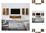 Vidaxl Set Di Mobili Tv Da 6 Pezzi In Legno Di Quercia Fumé - Mobili Tv