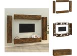 Vidaxl Set Di Mobili Tv 8 Pezzi In Legno Di Quercia Fumé - Mobili Tv