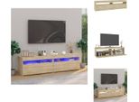 Vidaxl Mobili Tv 2 Pezzi Con Luci Led Rovere Sonoma 75X35X40 Cm - Mobili Tv
